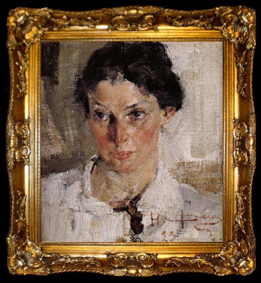 framed  Nikolay Fechin Portrait of woman, ta009-2